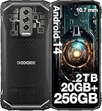 DOOGEE Blade 10 Ultra Outdoor Handy Ohne Vertrag Android 14, 20GB+256GB/2TB TF Outdoor Smartphone, 6.56zoll HD+ Baustellenhandy 10.7mm Ultraldünn, 50MP+8MP, 5150mAh, IP68 Wasserdicht/NFC/Face ID/GPS