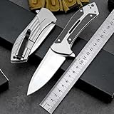 Klappmesser 8.27' Scharfe Taschenmesser Robust, Stahl metall, kohlefaser carbon, tragbare camping messer,Edc outdoor messer survival Jagdmesser, faltmesser einhandmesser tanto, multitool neck knife