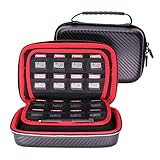 VSEER Tragetasche für Nintendo 3DS XL/New 2DS XL, Hartschalen-Schutzhülle für Nintendo 3DS/3DS XL/New 3DS/New 3DS XL- [Schwarz/Rot]