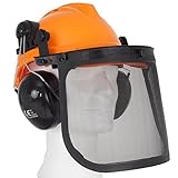 Forsthelm Forstschutzhelm mit Visier und Gehörschutz Schutzhelm Größe verstellbar 50-66 cm Sicherheitshelm Sägehelm