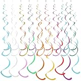 Telooco 36 Stück Luftschlangen Geburtstag Bunte Party Spiral Dekorationen Luftschlange Spiral Hängende Themen Wirbel Partydekorationen für Abschlussfeier Hochzeit Brautparty (9 Farbe)