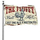 Coole Posterflaggen Hühnerstall Schild The Fluffy Butt Hut Last One In Is A Rotten Egg Flagge Zimmertür-Dekor Jungen Schlafzimmer Zubehör (Größe: 30 x 45 cm)