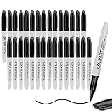 colpart Permanent Marker, 30 Pack-Fine Tip Black Marker Pens Set Waterproof, Fade-resistant, Quick Drying Work On Wood, Metal, Plastic, Stone, Glass For Office School.