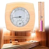 Udbrud 2 in 1 Sauna Thermometer Hygrometer und Sanduhr, Wandmontage umweltfreundlich Sauna Klimamesser Tropfen mit 15 Minuten Rotierender Sandglass Holz für Sauna Innenausstattung, Badezimmer