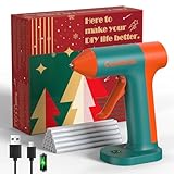 Heißklebepistole Akku, Heissklebepistole Kabellos, Klebepistole Kabellose mit 7mm*14cm Heißklebesticks, Klebepistole zum Basteln, Heißklebepistolen Mini Klebepistolen Klein für Kleine Bastelarbeiten