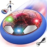 Spider Hover Ball Air Power Fußball Geschenke für Jungs Indoor Fussball mit LED Leucht Schwebender Luftkissen Ball Kickerbälle Eishockey Spiele Kinder Spielzeug ab 3 4 5 6 7 8 9 10 Jahre Junge Mädchen