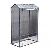 Gewächshausabdeckung mit aufrollbarer Tür, PVC, Pflanzenschutz, transparentes Schrägdach für Garten, Balkon, Terrasse (100 x 50 x 150 cm)