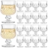 VIDETOL 18 Stück Likörgläser Bleifreies Glas, 45ml Schnapsgläser, Klares Cordial Gläser, Vintage Gläser für Tequila, Brandy, Sherry