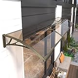 Terrassen-Vordach für Terrasse, Garten, Haustür, Fenster, Regenschutz mit UV-Schutz, Polycarbonat, 78,7 x 106,7 cm