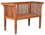 MR. DEKO® Gartenbank Newport Teakholz | Holzbank mit Lehne | Friesenbank für draußen | 2-Sitzer 130x57x86 cm | Sitzbank Teak massiv & wetterfest für Garten Balkon Terrasse | Parkbank zum Relaxen