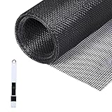 Fillis Insektenschutz Fliegengitter, 150x300cm Ersatzgitter Meterware aus Fiberglas Mückenschutz Gewebe Moskitonetz mit Reinigungsbürste DIY Zuschneidbar für Fenster Tür, Schwarz