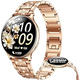 Smartwatch Damen mit Telefonfunktion Sportuhr Armbanduhr: 1,32' AMOLED Rund Smart watch mit Pulsuhr Schlafmonitor Schrittzähler Uhren mit 100+ Sportmodi Wasserdicht Fitness Uhr Kompatibel iOS Android