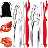 Artcome Artcom 7-teiliges Meeresfrüchte-Werkzeug-Set – 2 Krabben-Knallbonbons, 2 Hummer-Schaler, 2 Krabbengabeln, 1 Aufbewahrungstasche