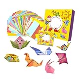 Origami-Set, 54 Muster, 108 Stück, Origami-Faltpapiere und Origami-Buch