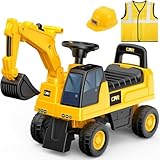HUOLE Fernbedienung Bagger, Spielzeug für Kinder, Bagger, ferngesteuert, Spielzeug, Bagger, 680 ° drehbar, Weihnachtsgeschenk, Geburtstagsgeschenk, Jungen, 3 Jahre, 50 x 30 x 60 cm, Gelb