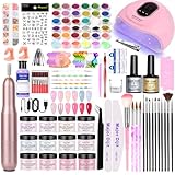 Major Dijit Acrylic Nail Kit with Nail Lamp, 12 Colors Acrylic Powder Acrylic Liquid Top Coat Base Coat Nail Primer and Electric Nail Drill for Gel Nail Kit, DIY Nail Art Tool Cpmplete Starter Kit