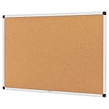 Amazon Basics - Notizbrett aus Kork, Aluminumrahmen, 90 x 60 cm