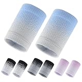 CutitiUU 2 Stück 10 * 8 cm Sport Wristbands Absorbierende Schweißbänder Nylon Sport Wristbands Schweißbänder für das Handgelenk,Wrist Sweatbands,Schweißband Handgelenk für Tennis (Grau-Blau)