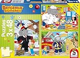 Schmidt Spiele 56209 Benjamin Blümchen, Immer im Einsatz, 3 x 48 Teile Kinderpuzzle