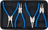 BGS 447 | Sprengringzangen-Satz | 4-tlg. | 175 mm | Seegering-Zangen | gebogen | gerade | rutschhemmend | inkl. Tasche