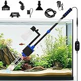 AQQA Aquarium Mulmsauger,6 in 1 Elektrisch Aquarium Wasserwechsel,36W Einstellbar Aquarien Staubsauger,Aquarium Sand Kies Reiniger Set,für Wasserwechsel,Sandwaschen,Filterung und Wasserumwälzung
