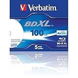 Verbatim BD-R XL 100 GB, Blu-Ray-Disk mit 4x-Schreibgeschwindigkeit - Bedruckbar - Jewel Case - 5er-Pack