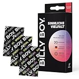 BILLY BOY Kondome Sinnliche Vielfalt 20er | Kondommix in breiter Passform | 56mm | mit sanften Farben und genoppten Kondomen (1x20 Stück)