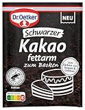 Dr. Oetker Schwarzer, Fettarmer Kakao zum Backen: Fettarmer, schwarzer Kakao zum Backen, für das Färben von Teigen und Cremes, für Kekse oder Kuchen, 30g