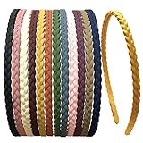 Yazon Stirnbänder für Mädchen und Frauen, Kunststoff-Stirnbänder mit Zähnen, 6 mm, dünn, 12 Stück