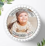Tortenaufleger Tortenbild, Essbares Foto für Torten, Kindergeburtstag, mit eigenem Foto und Text frei gestalten, Personalisiert mit oder ohne Wunschname (Text), Super Qualität, 9533