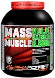 ALPHAPOWER FOOD Maas - Whey, Muscle Weight Gainer I Mega, Muskelmasse & Muskelaufbau - Protein - Eiweiß, Kohlenhydrate – Pulver - Shake für Hardgainer, 2kg Banane + Creatin, Bcaa, MCT Öl