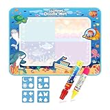 Ocean Magic Zeichnungsmatte,Großes Doodle Board 80x60CM,Wiederverwendbare Aqua-Zeichnungsmatte mit 2 Stiften