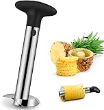 Ananasschneider Edelstahl - Ananasschäler - Ananas Schneider mit Edelstahlklinge in Lebensmittelqualität (schwarz)