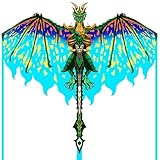 Mint's Colorful Life Drachen für Kinder & Erwachsene, leicht zu Fliegender Drachen für Anfänger, großer Einleiner-Drachen für den Strandausflug mit 300ft Drachenschnur (grün)