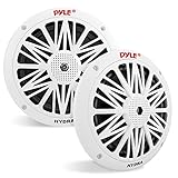 Pyle 200 Watt Outdoor Lautsprecher Boxen – Box Wasserdicht, 2- Wege Lautsprecher Passiv, geeignet als Pool und Sauna Sound System, Auto- & Marine Boxen, Weiß