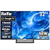 TuTu TUG32HQ1C Smart TV 32 Zoll (80 cm) Google TV, LED HD Fernseher mit WLAN, Bluetooth, App Store, Triple Tuner (DVB-T/T2, DVB-C, DVB-S/S2), HDMI, USB