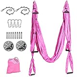 Aerial Yoga Hängematten-Trapez, Yoga-Schaukel-Set, ultrastarke Anti-Schwerkraft-Yoga-Hängematte für Fitness im Fitnessstudio zu Hause, verbesserte Yoga-Inversionen, Flexibilität und Rumpfstärke