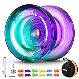 YOSTAR JoJo Profi K2 Kristall Responsive Jo Jo für Kinder, Trick JoJo Profi JoJo für Anfänger, Dual Zweck JoJo JoJo mit Leerlauf, Unresponsive Yoyo mit Kugellager + 12 JoJo Schnur + Yoyo Hülle