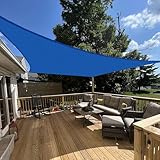 E & K Sunrise 8 'x 12' blau Sun Sonnensegel Quadratisch – wasserdurchlässig UV-Block Stoff Langlebig Terrasse Outdoor-Set von 1