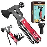 Multitool Beil Geschenke für Männer: RoverTac Hatchet Survival Gear 14-in-1 Multitool Messer Hammer Zange Säge Flaschenöffner Schraubendreher für Camping, Geschenke für Männer Er Papa