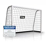 Racetex Fussballtore für Garten Kinder und Erwachsene [ENORM ROBUST] - Fußballtor Kinder mit Stabiler Stahlrahmen Front - Fußballtore inkl. Edelstahl Erdanker - Das Perfekte Tor für den Garten 180
