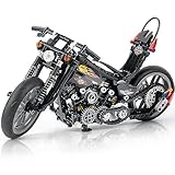 HIGH GODO Technik Motorrad Bausteine, 451 Teile Motorcycle Modellbausatz Klemmbausteine, Geschenk für Erwachsene oder Jungen 6 7 8 9 10 11 12+ Jahre