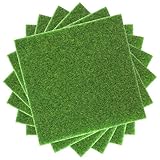 Nogeqi 6 Stück Kunstrasen Deko Miniatur Rasen 15x15cm Kunstrasen zum Basteln, Garten Kunstrasen Miniaturgarten Verzierung, Modellbau Rasen Fake Grass Decor for Crafts Mikrolandschaft DIY Dekorationen