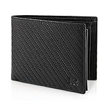 KRONIFY Leder Geldbörse Herren I Echtleder Portmonee Herren I RFID Schutz I Querformat I Herren Geldbörse mit Münzfach I 13 Kartenfächer I Geldbeutel Herren I eleganter Box I Carbon
