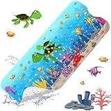 XIYUNTE Badewannenmatte rutschfest Kinder - 100% BPA frei, Extra Komfortabel Antirutschmatte Badewanne Antibakteriell, 100x40cm Baby Duschmatte mit Saugnäpfen & Maschinenwaschbar, Schildkröte