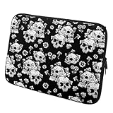 Laptop-Hülle, 38,1 cm (15 Zoll) Totenkopf-Laptophülle, wasserdichte Laptoptasche, Computer-Aktentasche für Studenten und Reisende