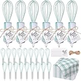 Honeydak 24 Sets Brautparty, Dankeschön-Geschenke für Gäste, 25,4 cm, Silikon-Schneebesen, Waffel, Geschirrtücher, Gastgeschenke, Küche, Kochutensilien, Set für Hochzeit, Babyparty, Party, Spielpreise