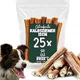 BREERs Getrocknete Kalbsziemer 12 cm für Hunde 25 Stück eigene deutsche Herstellung | Hundeleckerli Kaustange Hundesnack für große, kleine Hunde & Welpen | Kauartikel reinigt und stärkt das Gebiss
