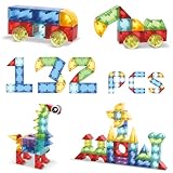 HandyLab Klare Magnetische Bausteine Spielzeug Set 16 Verschiedene Formen (132 Stück)
