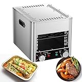 Elektrogrill FüR Den Innenbereich, Tragbarer Bbq-Tisch-Steak-Searer, Edelstahl 1470℉ Kleiner Campingofen-Steakkocher FüR Fleisch, Burger, Pizza,A-110V